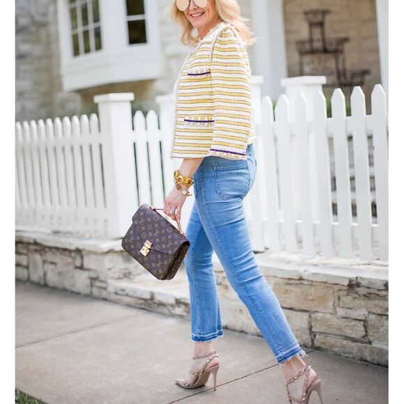 New Veronica Beard Talie Dickey Jacket w/ Frayed Trim Size 8 - Picture 7 of 15